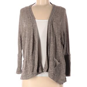 Jolie Tan Open Knit Cardigan Medium